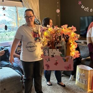 Basket alone, $30
with decorations and lights $80-$100